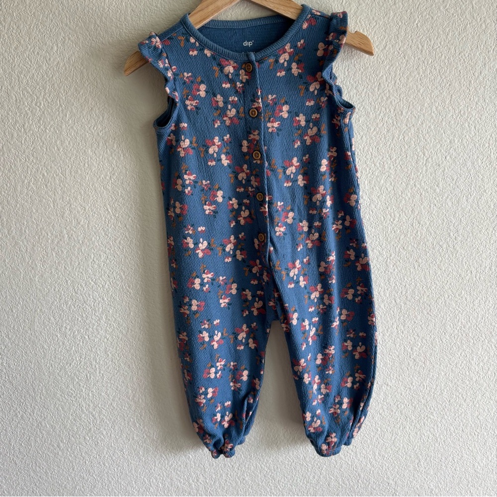 Dip Blue Floral Baby Jumpsuit 6-12M